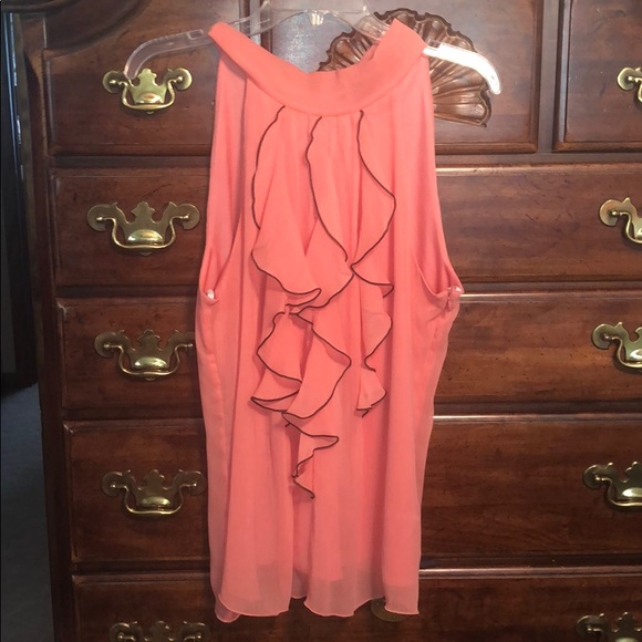 A. Byer size XLJ peach high neck tank with ruffles - Picture 5 of 8